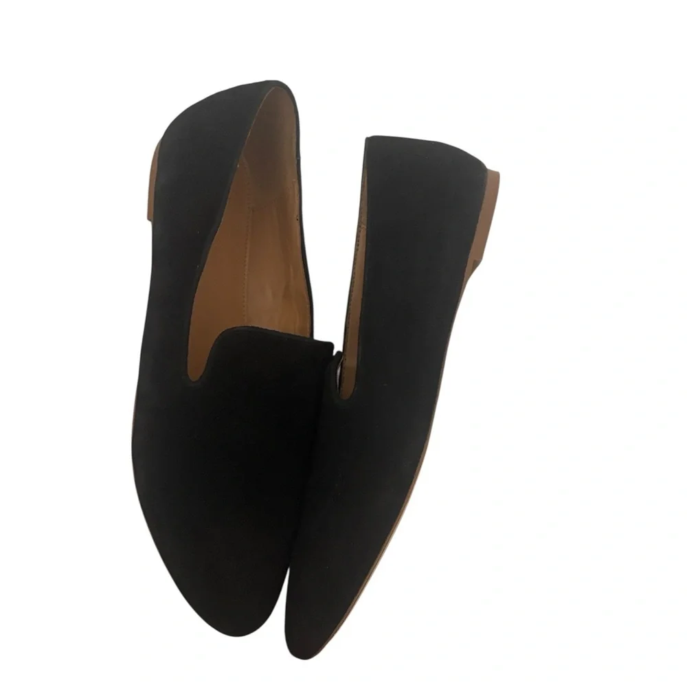 J. Crew Black Suede leather  AA524 Smoking Loafers, size 10